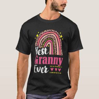 Best Granny Ever Rainbow Leopard Mothers Day Mom G T-Shirt