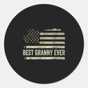 Best Granny Ever With Us American Flag Mothers Day Classic Round Sticker