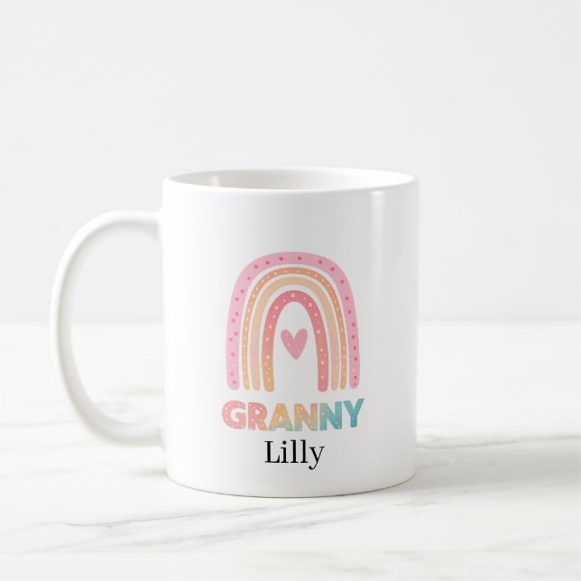 Best Granny Rainbow Mug Personalized, Gift For her (Left)
