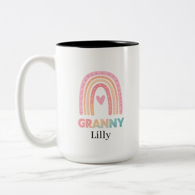 Best Granny Rainbow Mug Personalized, Gift For her (Left)