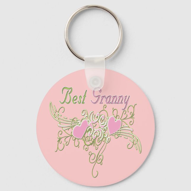 Best Granny Swirling Hearts Keychain (Front)