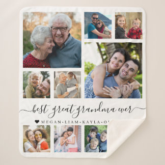 Best Great Grandma Ever 10 Photo Collage  Sherpa Blanket
