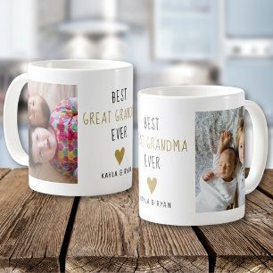 Best Great Grandma Ever Grandkids 2 Photo Collage  Coffee Mug