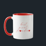 Best Great-Grandma Gift, We Heart Great-Granny   Mug<br><div class="desc">This design says it all! Mug for the best great-grandma, loved by all. Modern and minimalistic design with message "best great-grandma" and little hearts replacing the "a" in grandma. Cute gift for a new great-grandma, for great-granny's Birthday, Valentine's Day, Easter, Christmas, or just because. Designed by Best Baby Gifts -...</div>