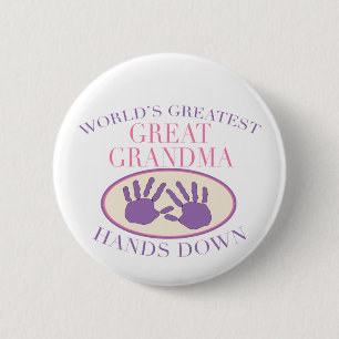 Best Great Grandma Hands Down T-shirt 2 Inch Round Button