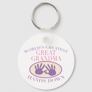 Best Great Grandma Hands Down T-shirt Keychain