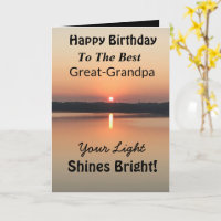 Best Great-Grandpa Light Shines Bright Birthday