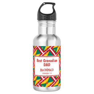 BEST GRENADIAN DAD MOM Grenada Flag Customized 532 Ml Water Bottle