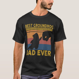 Best Groundhog Dad Ever Retro Vintage  Groundhog D T-Shirt