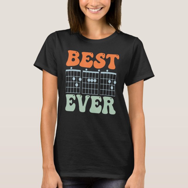 best guitar dad ever chords best dad guitar dad Re T-Shirt (Front)