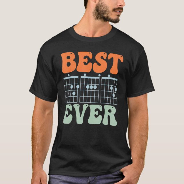 best guitar dad ever chords best dad guitar dad Re T-Shirt (Front)
