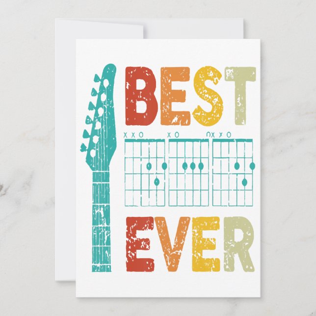 Best guitar dad ever chords best dad guitar shirt  invitation (Front)