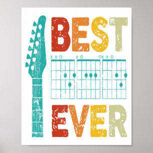 Best guitar dad ever chords best dad guitar shirt poster