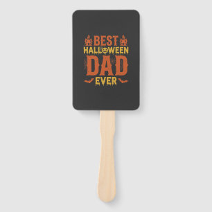 Best Halloween Dad Ever Vintage Distressed Design Hand Fan