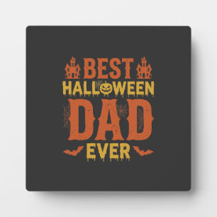 Best Halloween Dad Ever Vintage Distressed Design Plaque