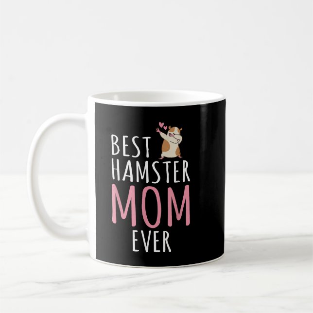 Best Hamster Mom Cute Hamster Owner Coffee Mug (Left)