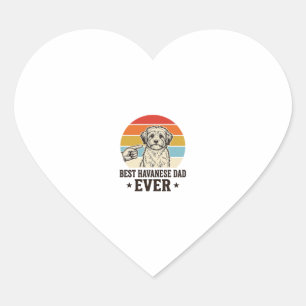 Best Havanese Dad Ever Vintage Dog Shirt Design_1 Heart Sticker