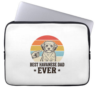 Best Havanese Dad Ever Vintage Dog Shirt Design_1 Laptop Sleeve