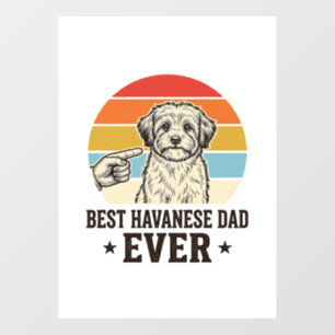 Best Havanese Dad Ever Vintage Dog Shirt Design_1 Window Cling