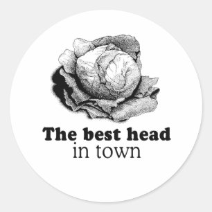 BEST HEAD IN TOWN CLASSIC ROUND STICKER