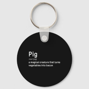 Best Hilarious Pig and Bacon Definition Fun Gift   Keychain