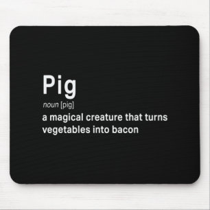 Best Hilarious Pig and Bacon Definition Fun Gift   Mouse Pad