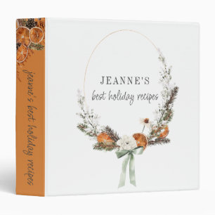 Best Holiday Recipes Personalized Citrus Wreath Binder