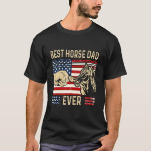 Best Horse Dad Ever American Flag Horse Father's T-Shirt