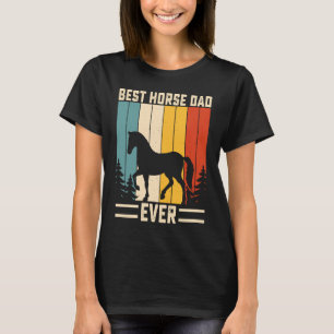Best Horse Dad Ever Retro Vintage Sunset T-Shirt