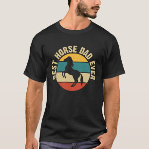 Best Horse Dad Ever Retro Vintage Sunset T-Shirt