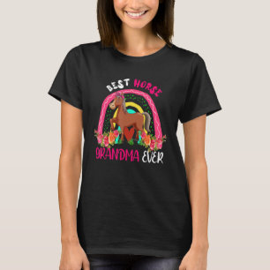 Best Horse Grandma Ever Cute Horse Bow Tie Farm Mo T-Shirt