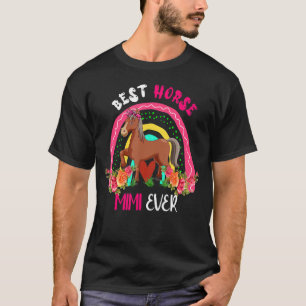 Best Horse Mimi Ever Cute Horse Bow Tie Farm Mothe T-Shirt