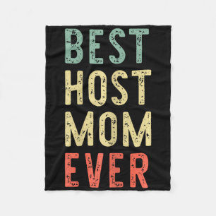 Best Host Mom Ever Family Funny Vintage Retro Fleece Blanket