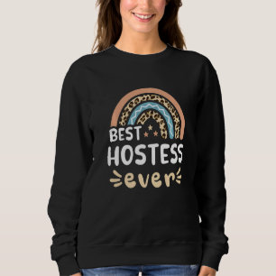 Best Hostess Ever Leopard Rainbow Mom Sweatshirt