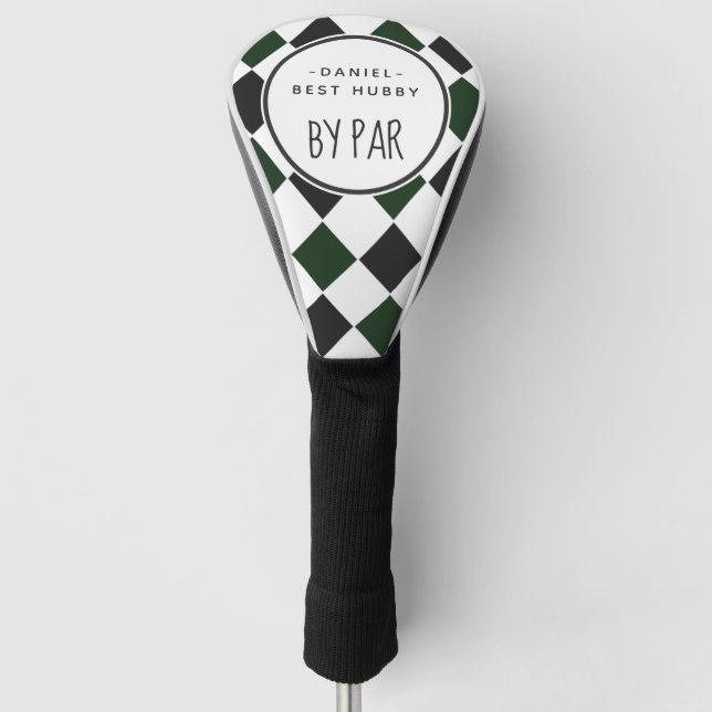 Best Hubby by Par Green Plaid Golf Head Cover (Front)