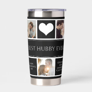 Best Hubby Ever Photo Collage Minimalist  Insulated Tumbler