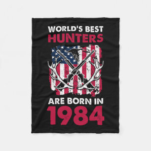 Best Hunters Born In 1984 Deer Hunting American Fl Fleece Blanket