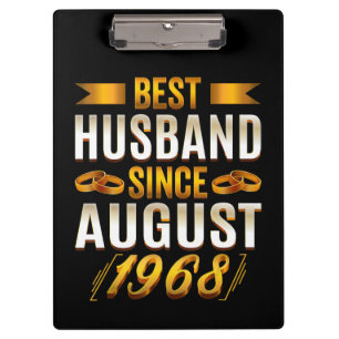 Best Husband 1968 Meaningful 52nd Anniversary Clipboard