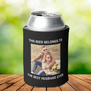 Best Husband Ever Black Photo Can Cooler