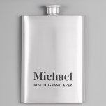 Best Husband Ever Monogram Hip Flask<br><div class="desc">Give your husband an elegant flask featuring his monogram name in classic serif typography and "Best Husband Ever" in simple modern typography. You can change the font size in the design tool for longer or shorter names if needed.</div>
