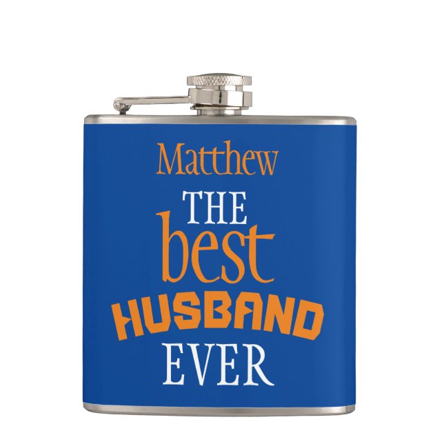 Best Husband Ever Personalized Hip Flask (Front)