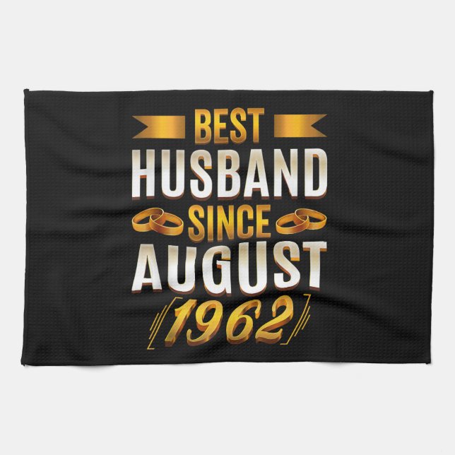 Best Husband Funny 58th Anniversary Kitchen Towel (Horizontal)