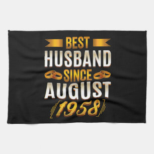 Best Husband FunnyAnniversary Mom Dad Kitchen Towel