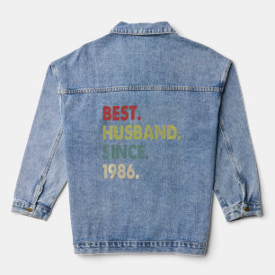 Best Husband Since 1986 Retro 36th Wedding Aniver Denim Jacket