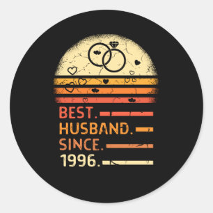 Best husband since 1996 retro vintage father's day classic round sticker