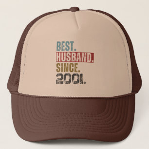 BEST HUSBAND SINCE 2001 PERSONALIZED  TRUCKER HAT