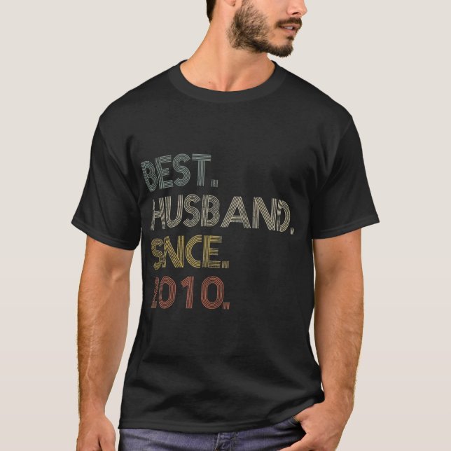 Best Husband Since 2010 Epic Couple 11th Wedding T-Shirt (Front)