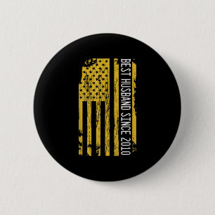Best Husband Since 2010 Wife Wedding Anniversary M 2 Inch Round Button