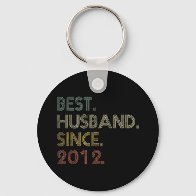 Best Husband Since 2012 Epic Couple Wedding Keychain (Front)