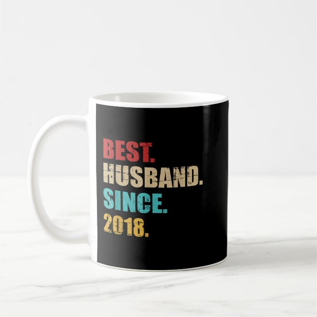 Best husband since 2018 4th wedding anniversary coffee mug (Left)